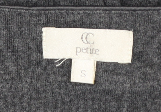 CC Petite Grey Embellished Scoop Neck 3/4 Sleeve Tunic Blouse Size S