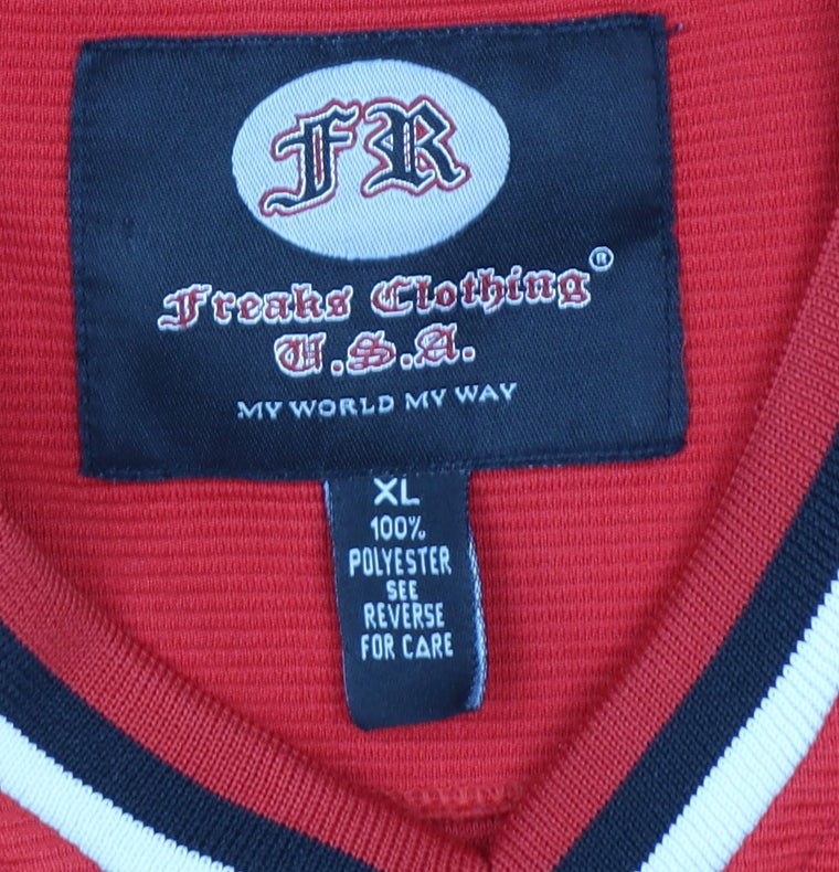 Freaks Clothing USA Red XL Men's Sports Style V-Neck T-Shirt