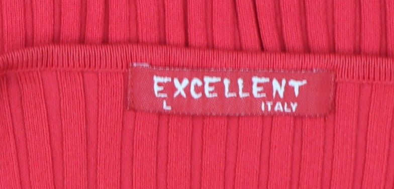 Excellent Women’s Red Sleeveless Wrap Knit Blouse Size L