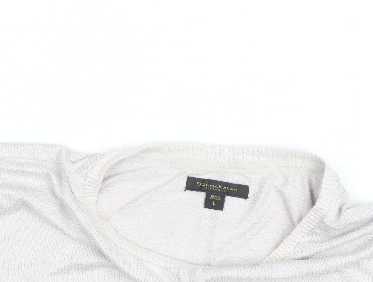 DKNY Women’s Beige Long Sleeve Modal Pullover Jumper L