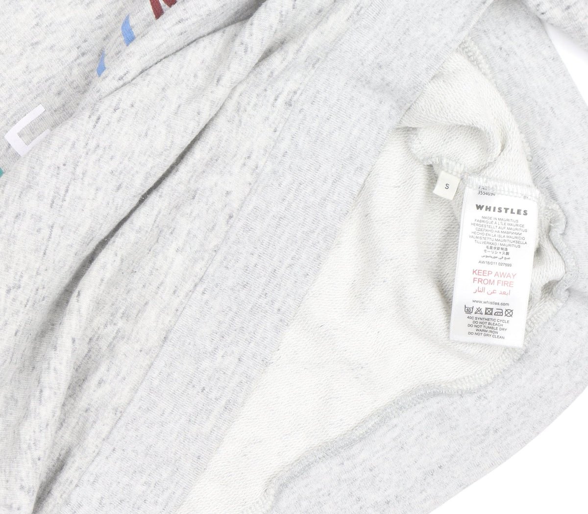 Whistles Mens Grey S Pullover Sweatshirt with Logo Print