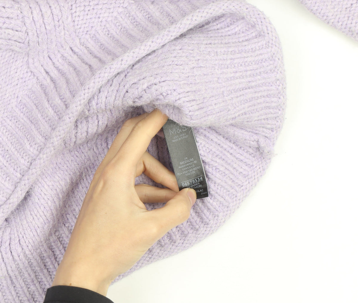 Marks & Spencer Women’s Lilac Chunky Knit Mock Neck Jumper M