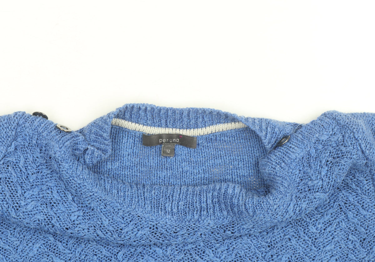 Marks & Spencer Per Una Blue Textured Knit Women’s Jumper Size 12