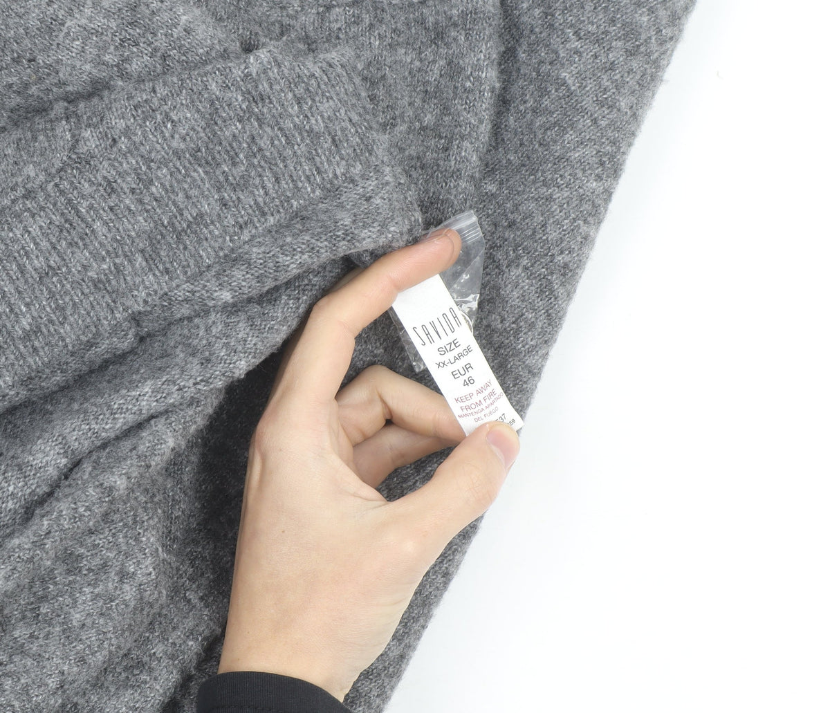 Additional view of Savior Women's Grey Wool Blend V-Neck Button Cardigan XL