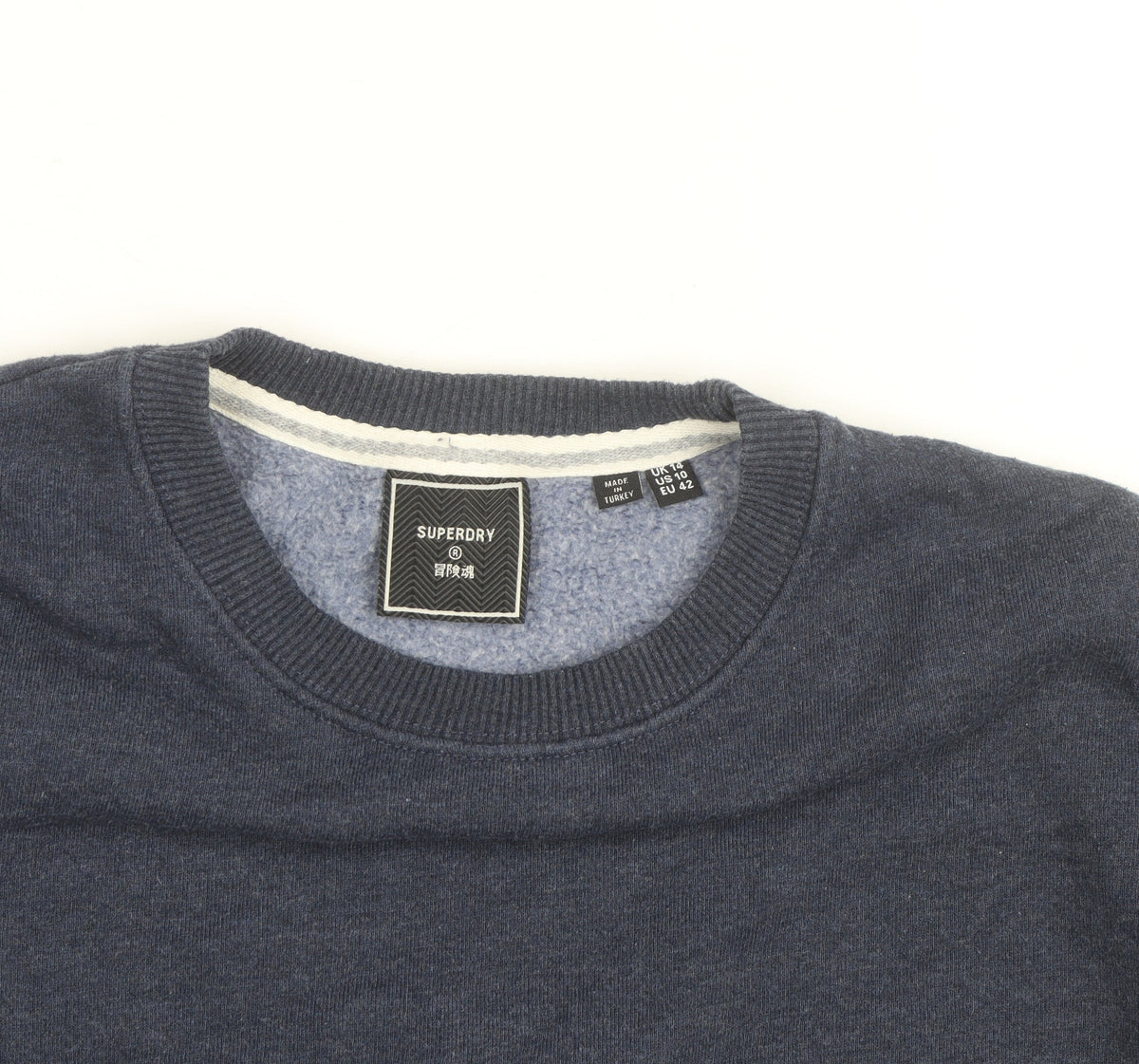 Superdry Women Navy Blue Crew Neck Pullover Sweatshirt Size 10