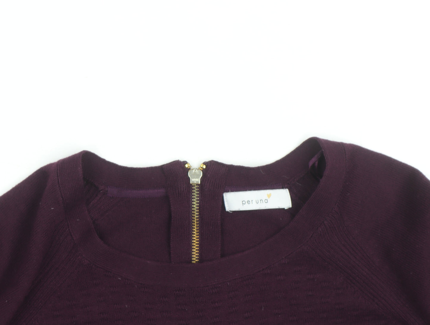 Marks and Spencer Per Una Women's Purple Size 12 Crew Neck Knitted Jumper