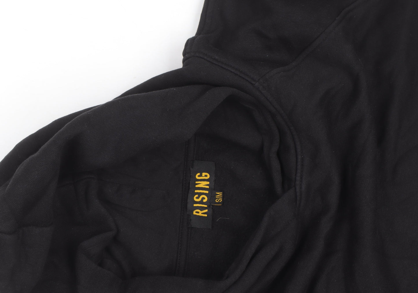 Rising Mens Black Pullover Hoodie Size S Fleece Cotton Blend