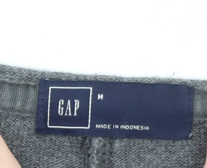 Gap Women Grey Cotton Jersey Shift Dress Size M 3/4 Sleeve
