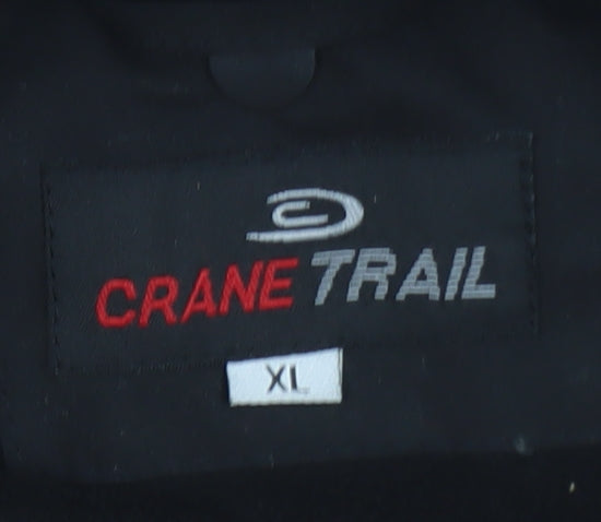 Crane Trail Men's Black XL Fleece Jacket Full Zip Lightweight Outdoor
