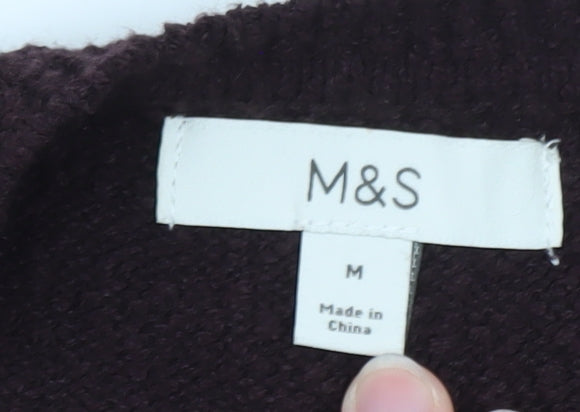 Marks and Spencer Womens Brown Wool Blend Sleeveless V-Neck Vest M