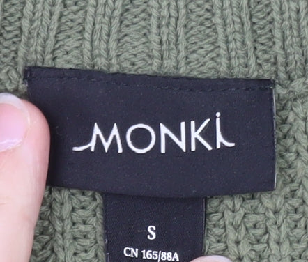 Monki Unisex Green Chunky Knit Crew Neck Jumper Size S