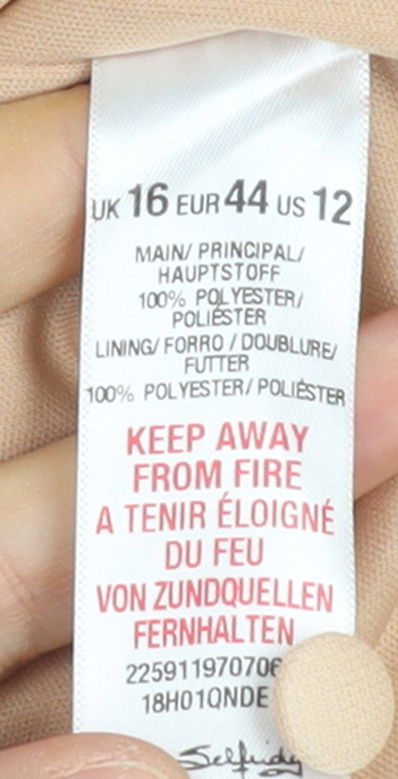 Miss Selfridge Women’s Beige Pleated Sheer Long Sleeve Blouse UK 16