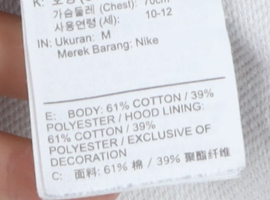 Nike Women’s Grey Dri-FIT Pullover Hoodie Size M Cotton Blend