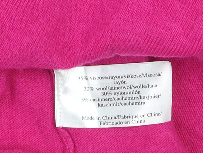 Laura Ashley Women’s Pink Henley Wool Cashmere Knit Jumper Size 18