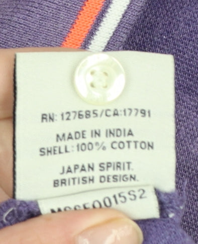 Superdry Men’s Purple 2XL London Fit Cotton Short Sleeve Polo Shirt