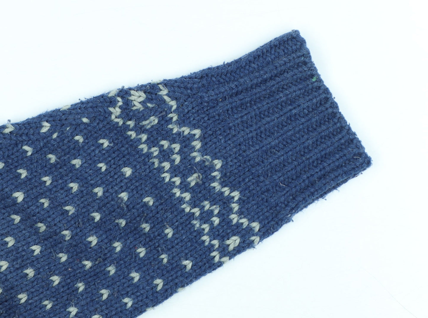 River Island Womens Blue Fair Isle Crew Neck Wool Jumper Size M