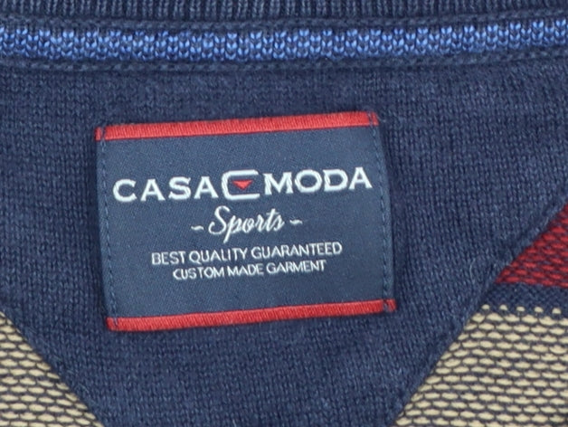 Casa Moda Men's Multicoloured Striped Cotton Jumper L
