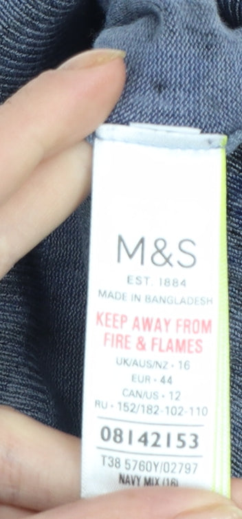 Marks and Spencer Women's Blue Animal Print Cardigan Size 16