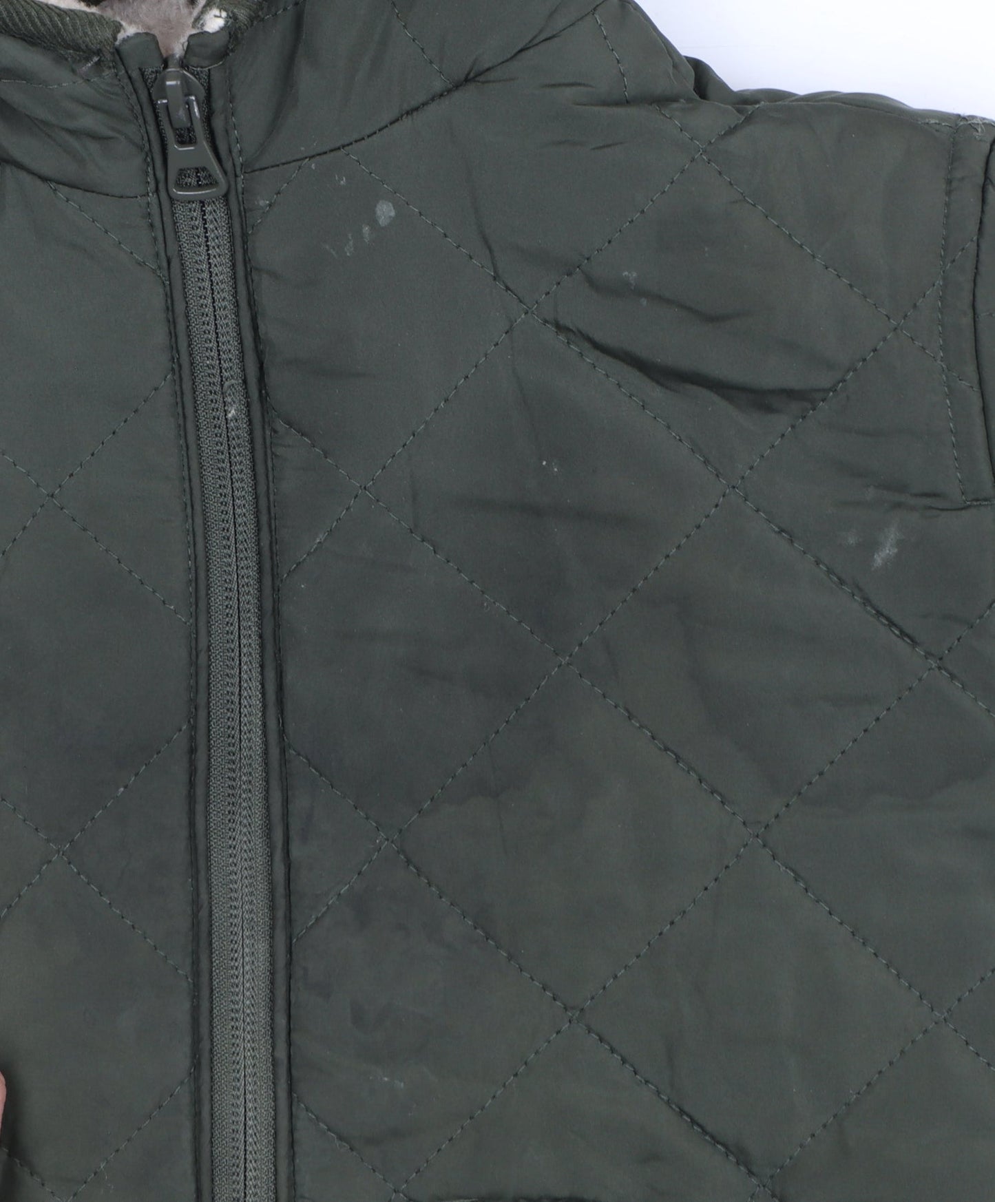 Mango Boys Green Quilted Hooded Puffer Jacket Size 3-4 Years