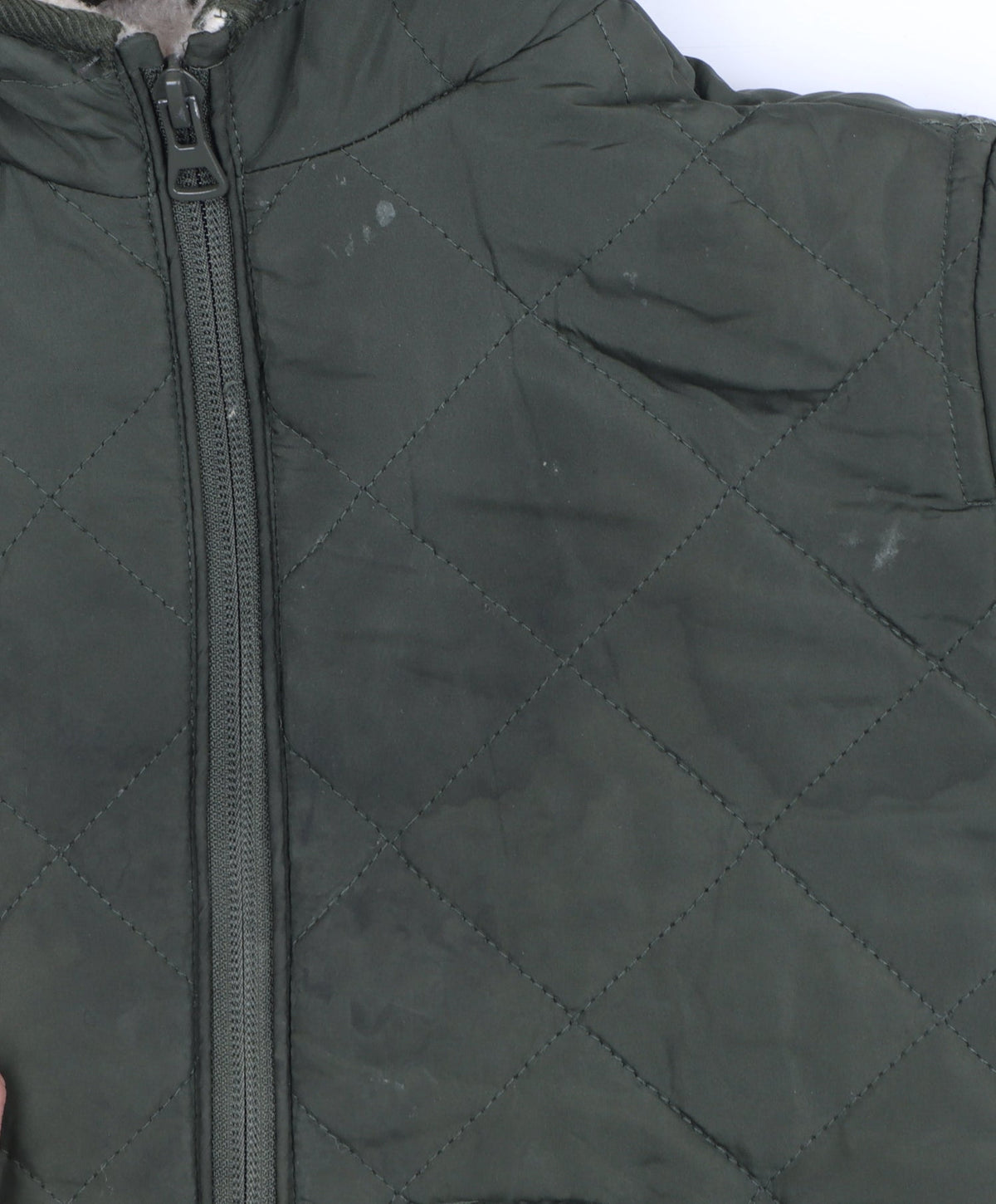 Mango Boys Green Quilted Hooded Puffer Jacket Size 3-4 Years