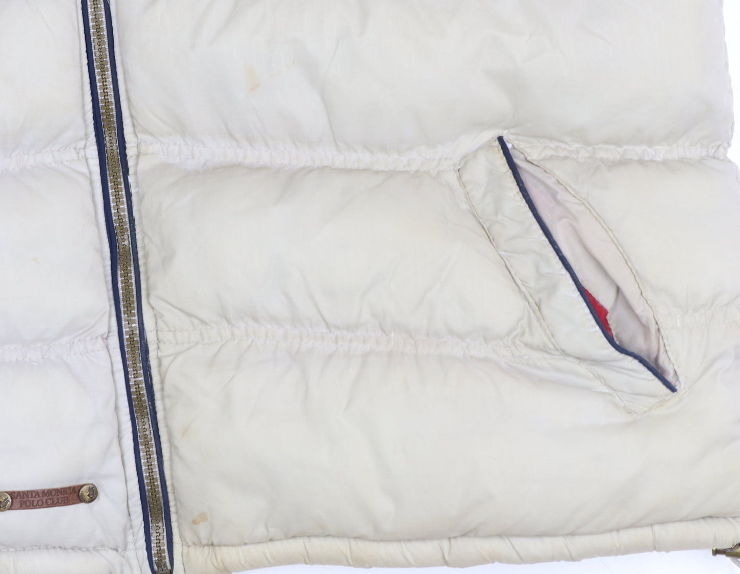 Santa Monica Polo Club Men's Beige XL Puffer Waistcoat Gilet