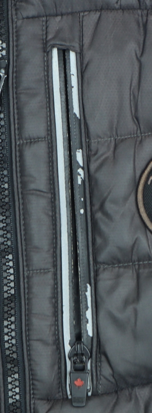 Zavetti Canada Men's Black L Puffer Waistcoat Vest Lined Zip Outdoor