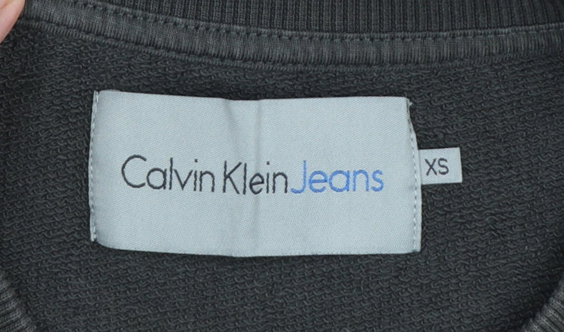 Calvin Klein Jeans Womens Black XS Crew Neck Pullover Sweatshirt