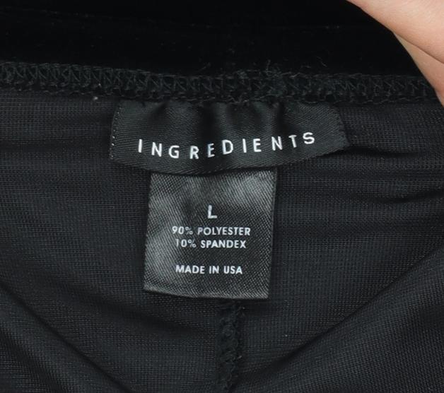 Ingredients Womens Black Velvet Pencil Skirt Size L Stretch