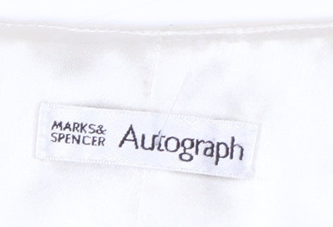 Marks and Spencer Women Ivory Black Silk A-Line Dress Size 12