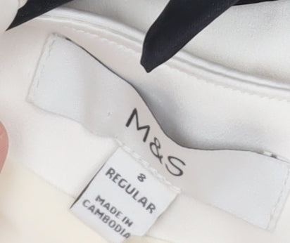 Marks and Spencer Women’s Ivory Shift Dress Size 8 Bow Detail