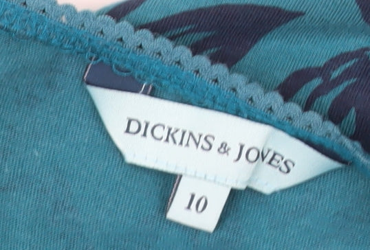 Dickins & Jones Women's Blue Floral Cotton Shift Dress Size 10