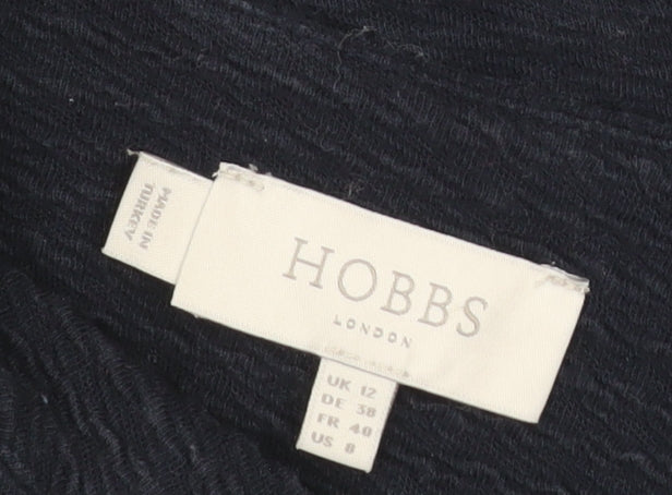 Hobbs Women Black Size 12 Short Sleeve Shift Work Dress