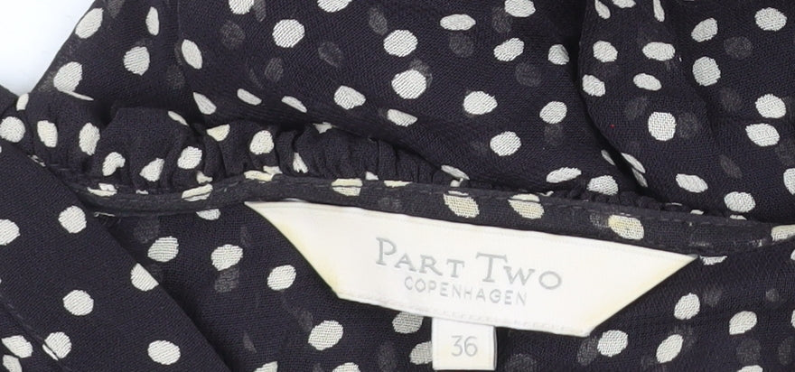 Part Two Women’s Black Polka Dot Knee Length Shift Dress UK 8