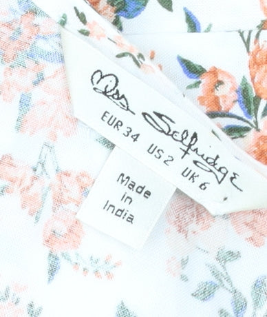 Miss Selfridge Women's Floral Wrap Midi Dress Size 6 Multicoloured