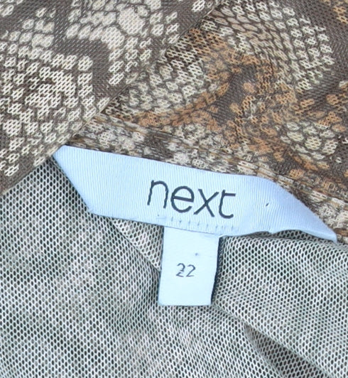 Next Women Brown Snake Print Shirt Dress Size 22 Plus Fit
