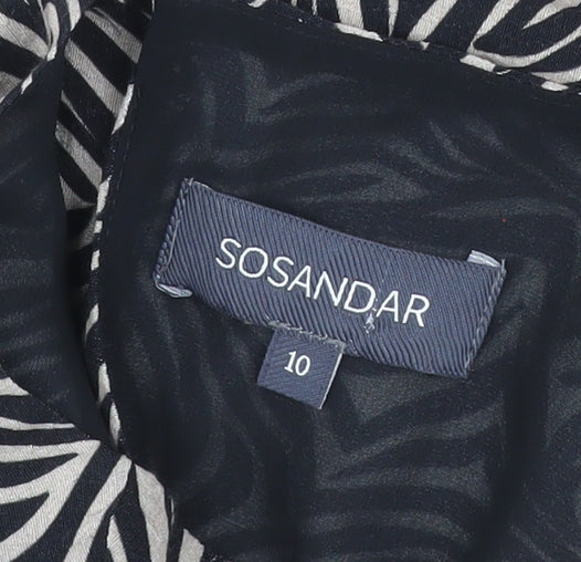 Sosandar Women’s Black Zebra Print Shift Dress Size 10