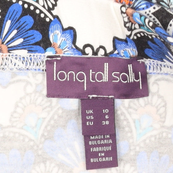 Long Tall Sally Women's Multicoloured Floral A-Line Midi Skirt Size 10