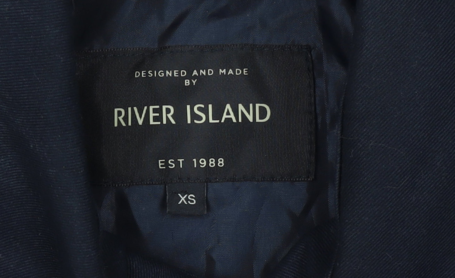River Island Women's Black XS Classic Belted Trench Coat
