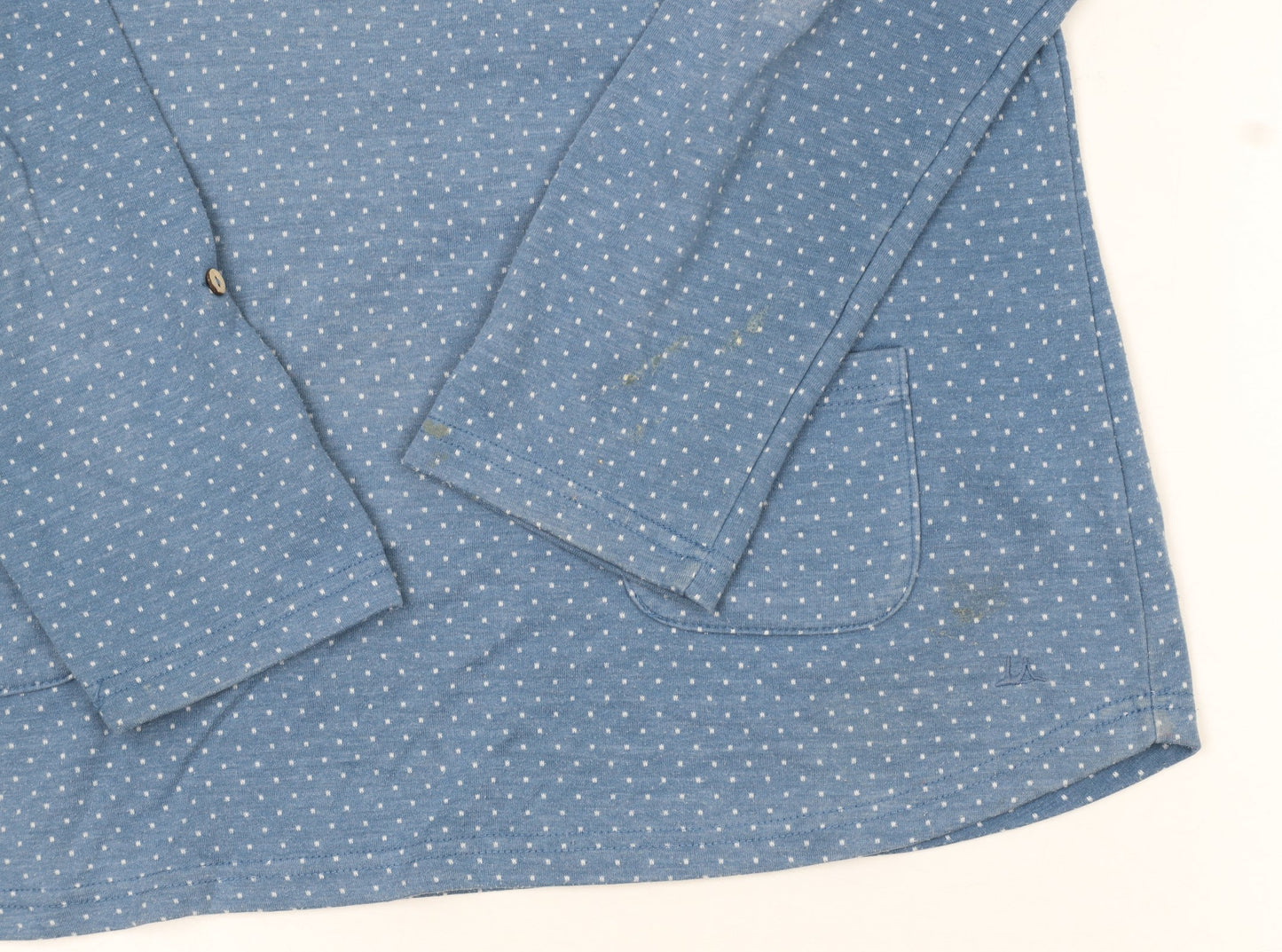 Mantaray Women Blue Polka Dot Tunic Sweatshirt Size 16 Cotton Blend