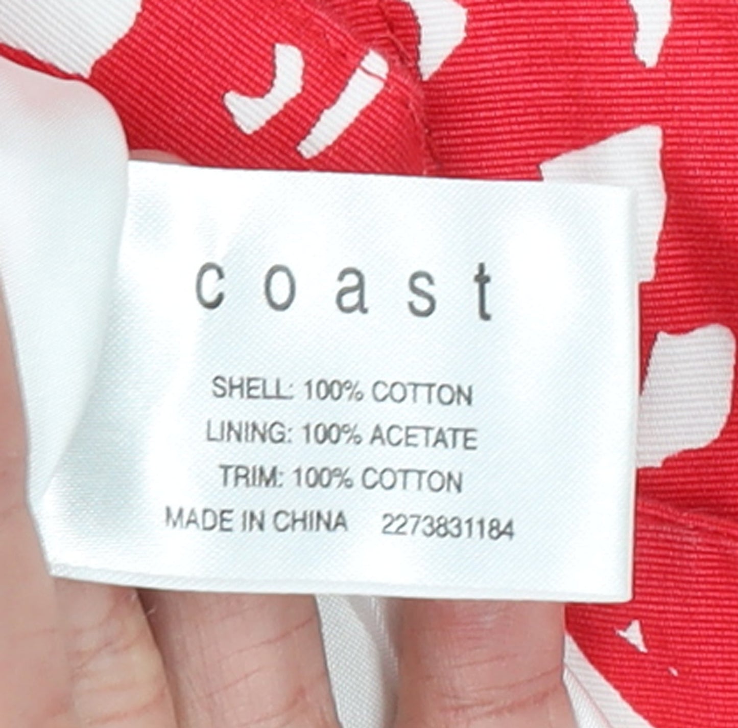 Coast Womens Red White Cotton Lined Camisole Top Size 14