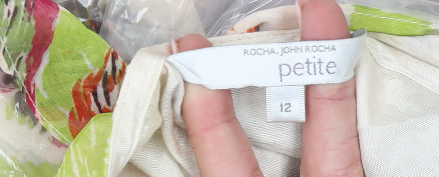 John Rocha Petite Multicoloured Floral Maxi Dress Size 12