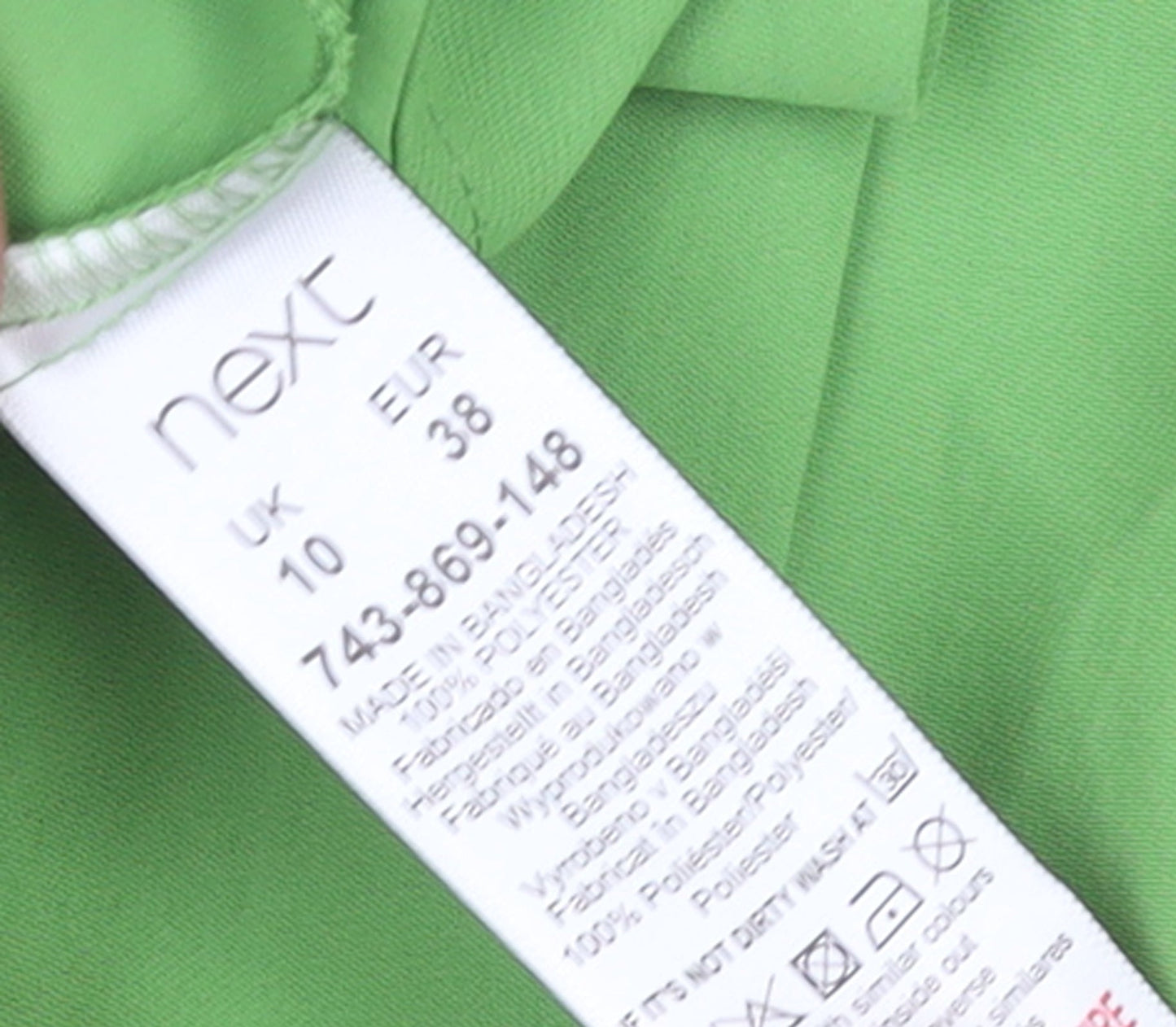 Next Women's Green Sleeveless Crew Neck Polyester Blouse UK 10