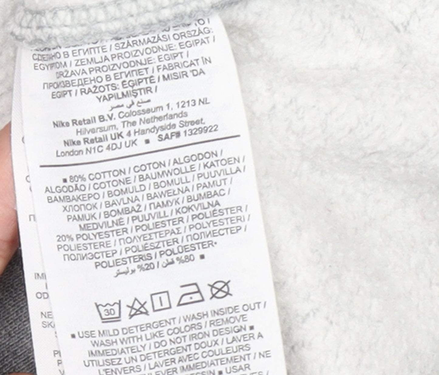 Nike Men’s Grey XS Pullover Crew Neck Fleece Sweatshirt