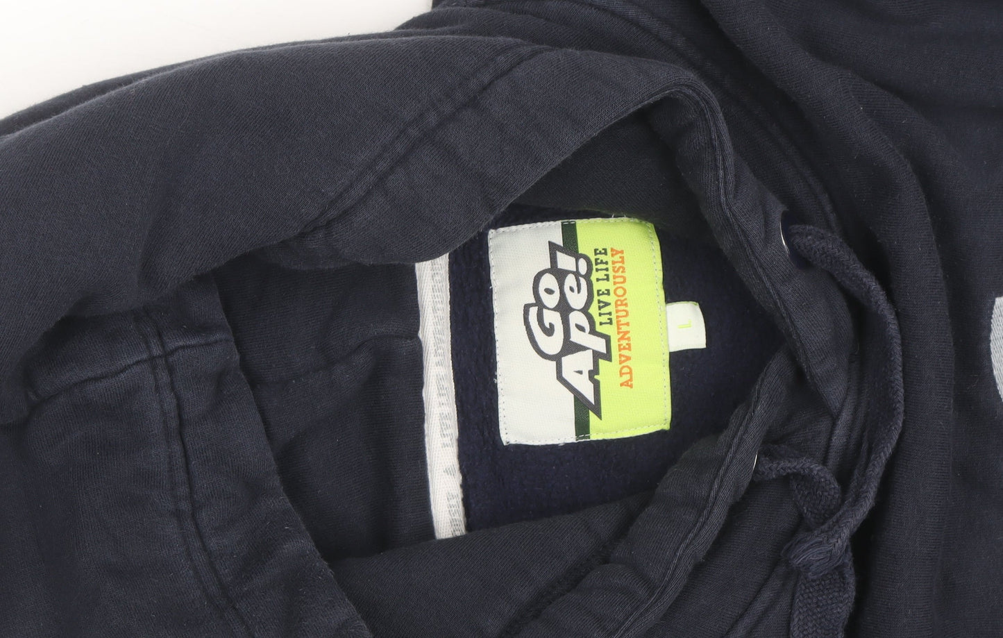 Go Ape Men’s Blue Pullover Hoodie Large Graphic Logo Adventure