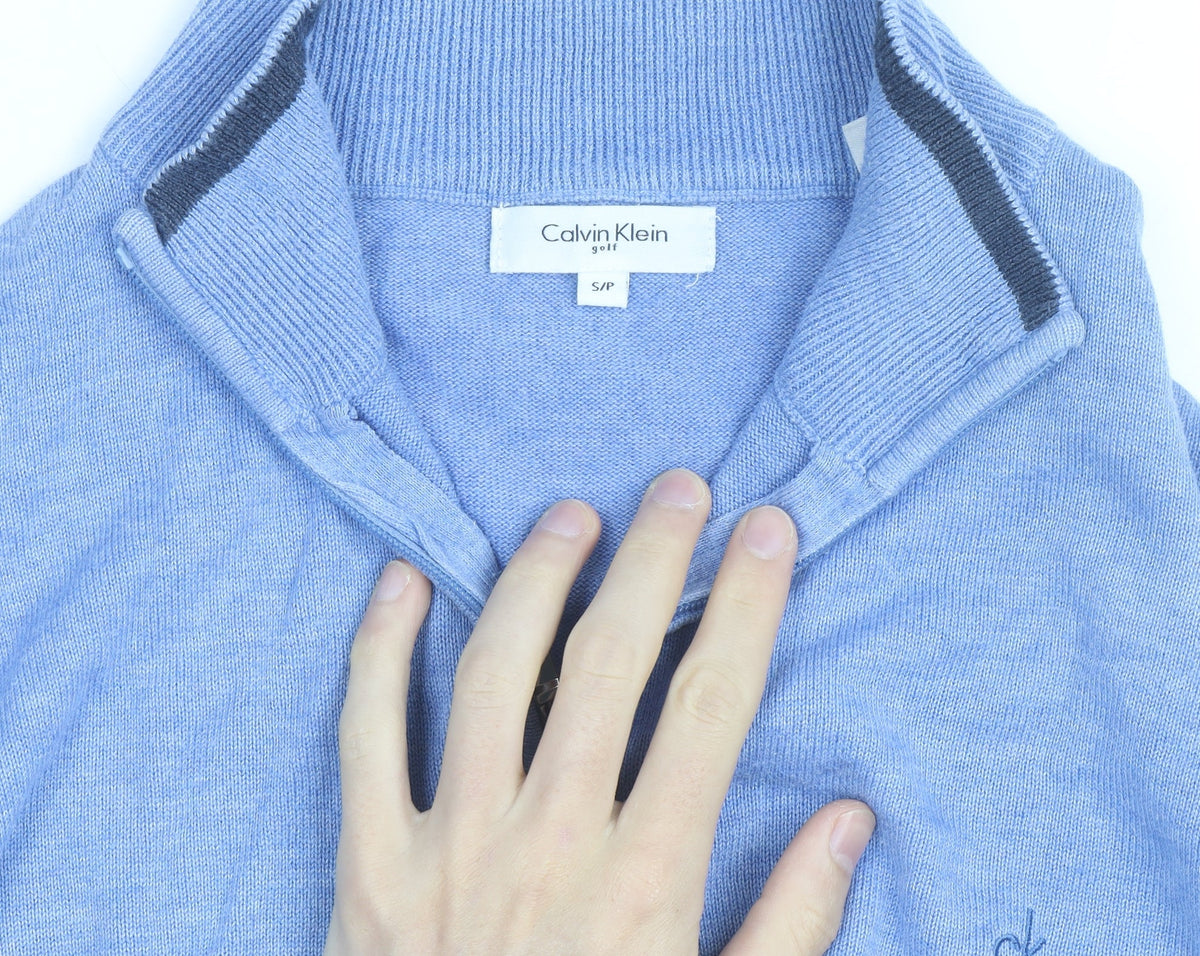 Calvin Klein Men’s Blue 1/4 Zip Golf Jumper Size S