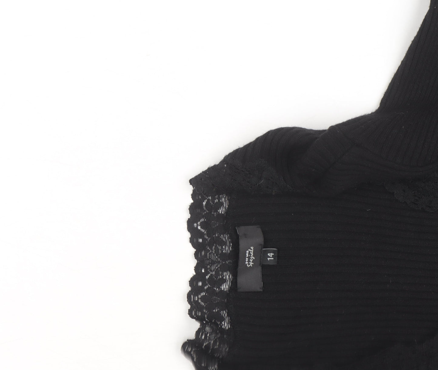 Marks and Spencer Women’s Black Lace Bodycon Knit Dress Size 14