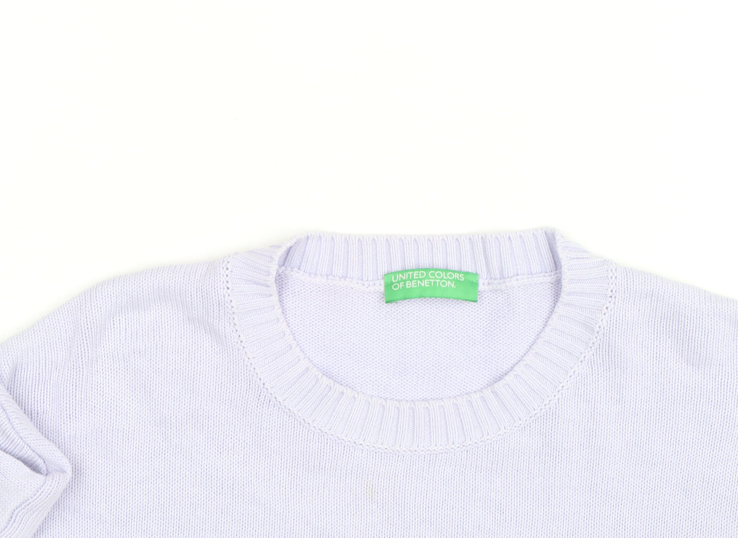 United Colors of Benetton Men's White Cotton Crew Neck Jumper M