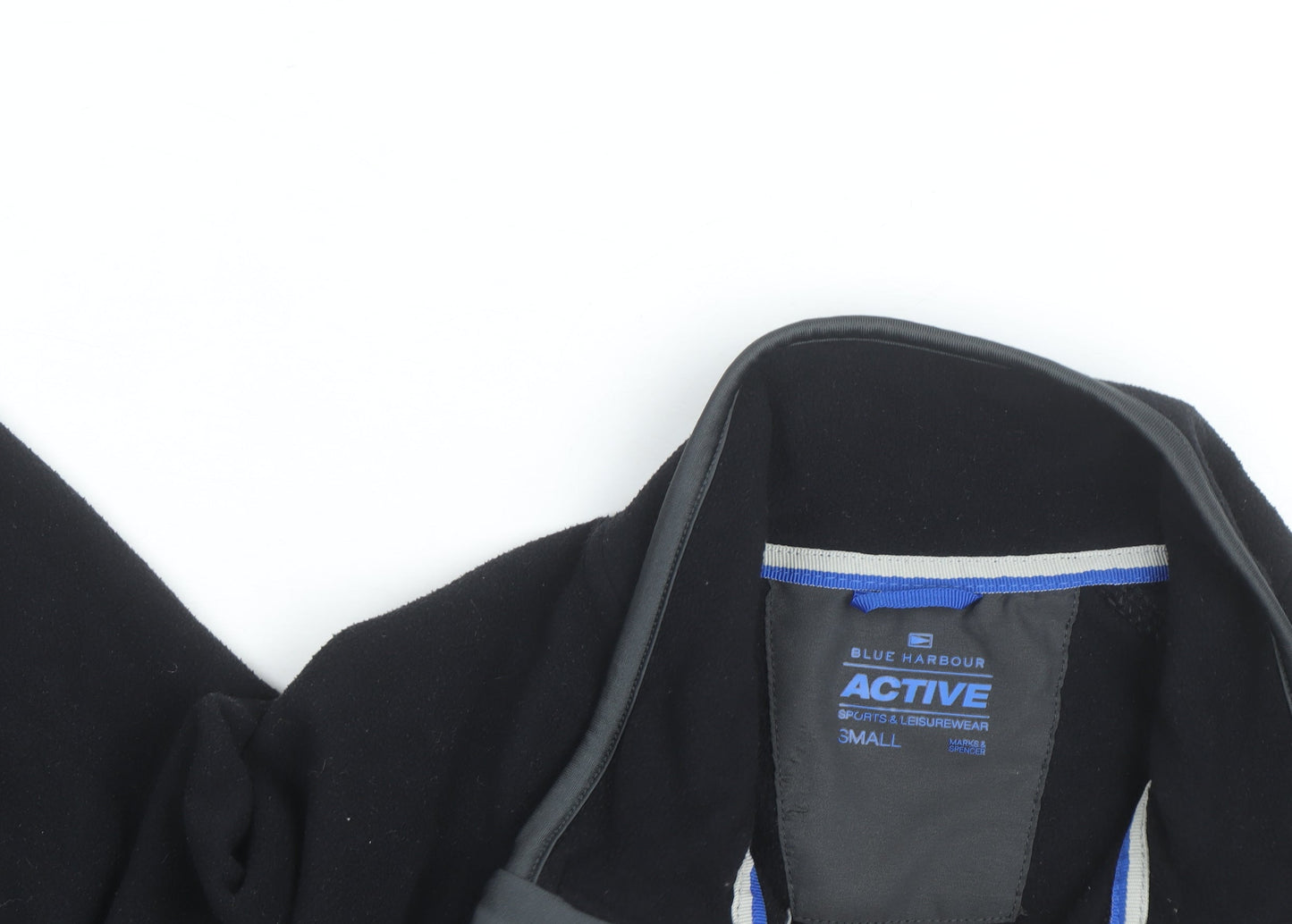 Marks and Spencer Mens Black Fleece 1/4 Zip Sweatshirt Size S