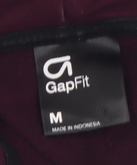 GapFit Women’s Burgundy Full Zip Hoodie M Cotton Blend