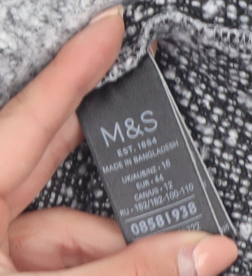 Marks and Spencer Women's Grey Mid-Length Overcoat Size 16